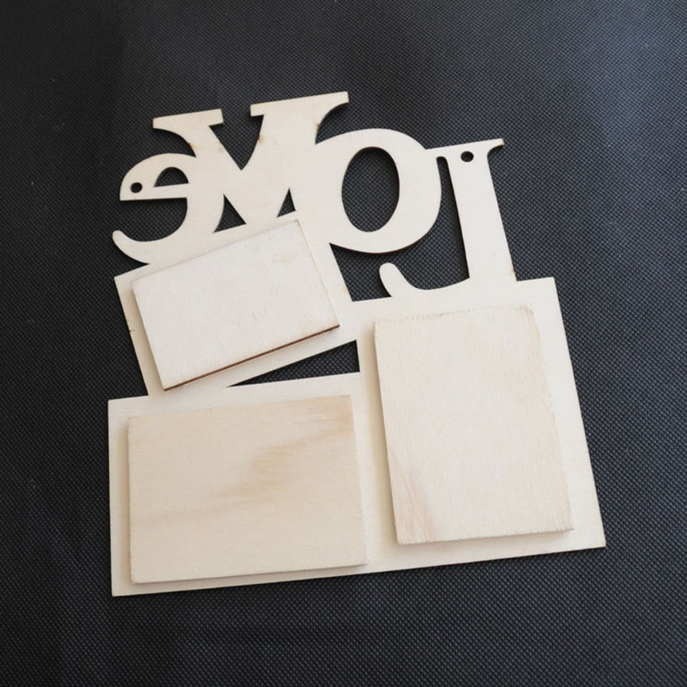 Durable Lovely Hollow Love Wooden Photo Picture