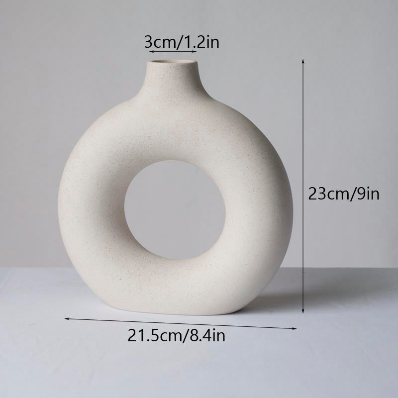 Square Circular Hollow Ceramic Vase