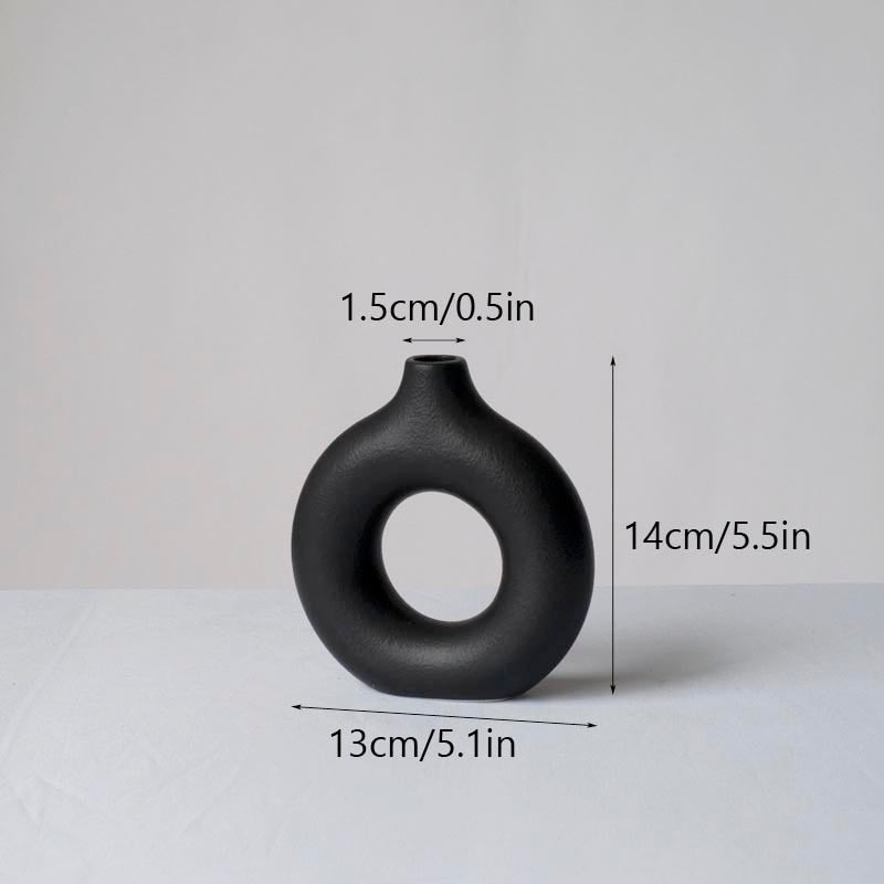 Square Circular Hollow Ceramic Vase