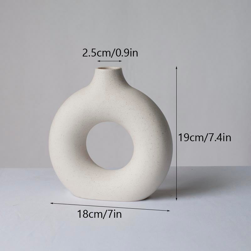 Square Circular Hollow Ceramic Vase