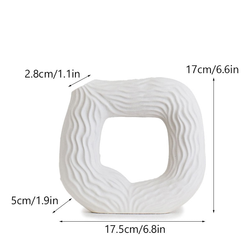 Square Circular Hollow Ceramic Vase