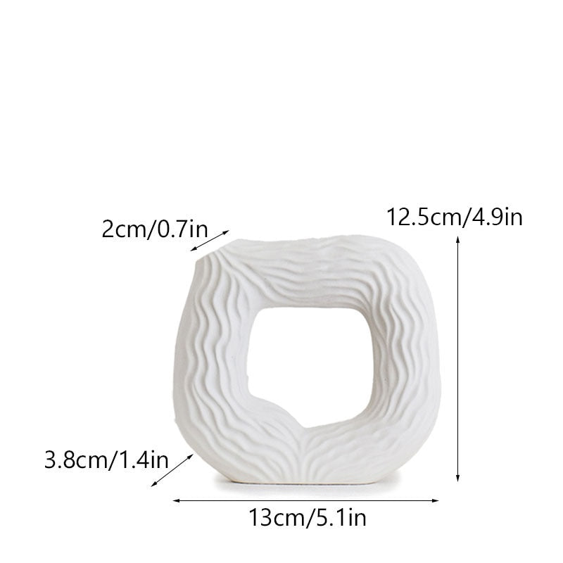 Square Circular Hollow Ceramic Vase
