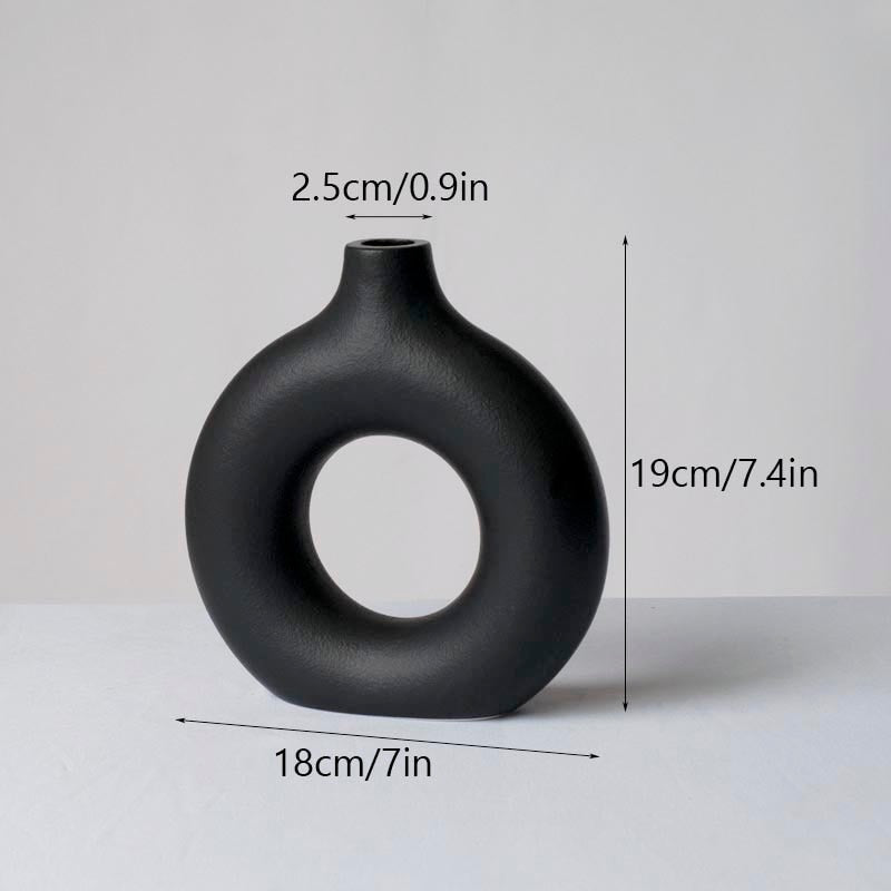 Square Circular Hollow Ceramic Vase