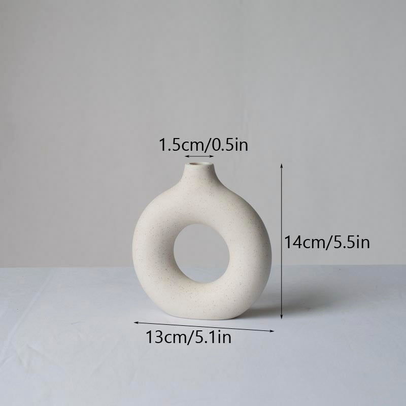 Square Circular Hollow Ceramic Vase
