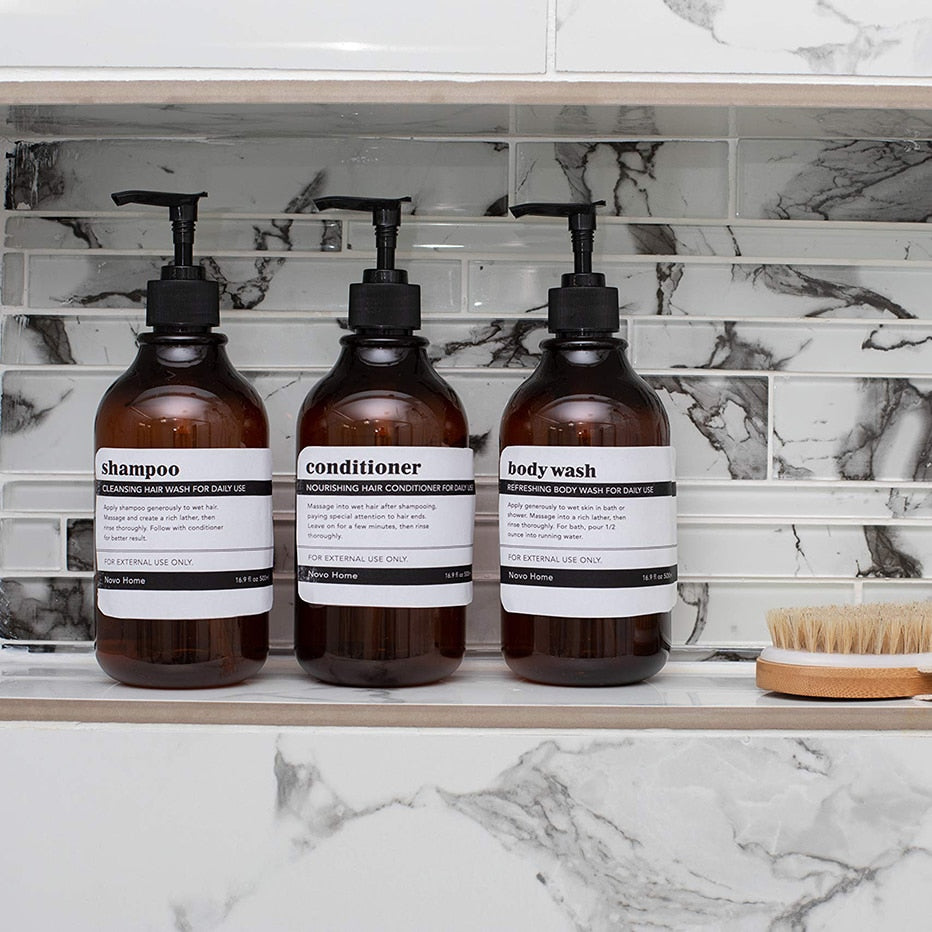 Shower Refillable Plastic Shampoo Pump Bottles