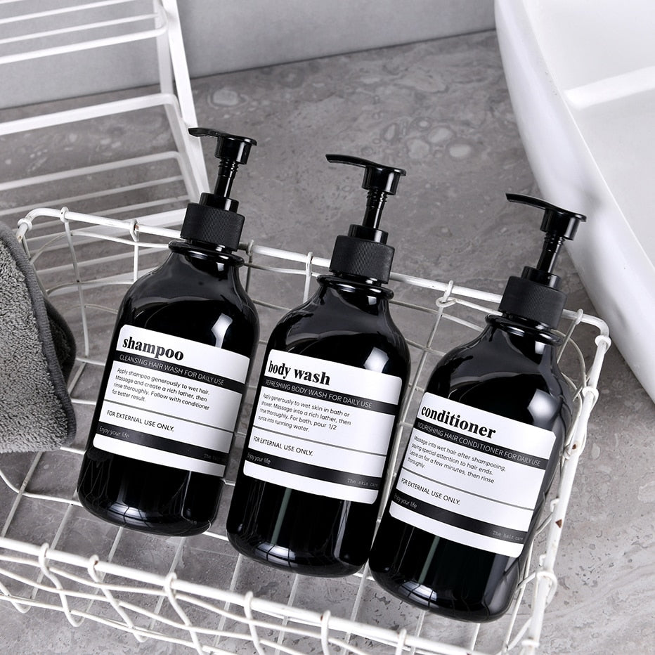 Shower Refillable Plastic Shampoo Pump Bottles