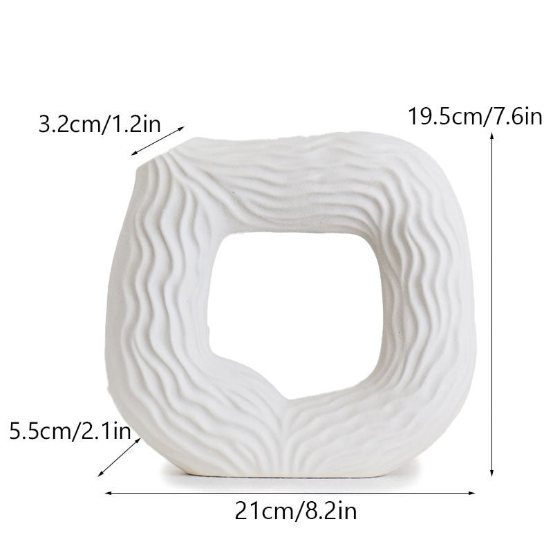Square Circular Hollow Ceramic Vase