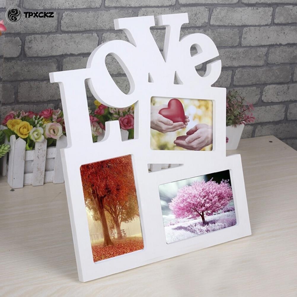 Durable Lovely Hollow Love Wooden Photo Picture